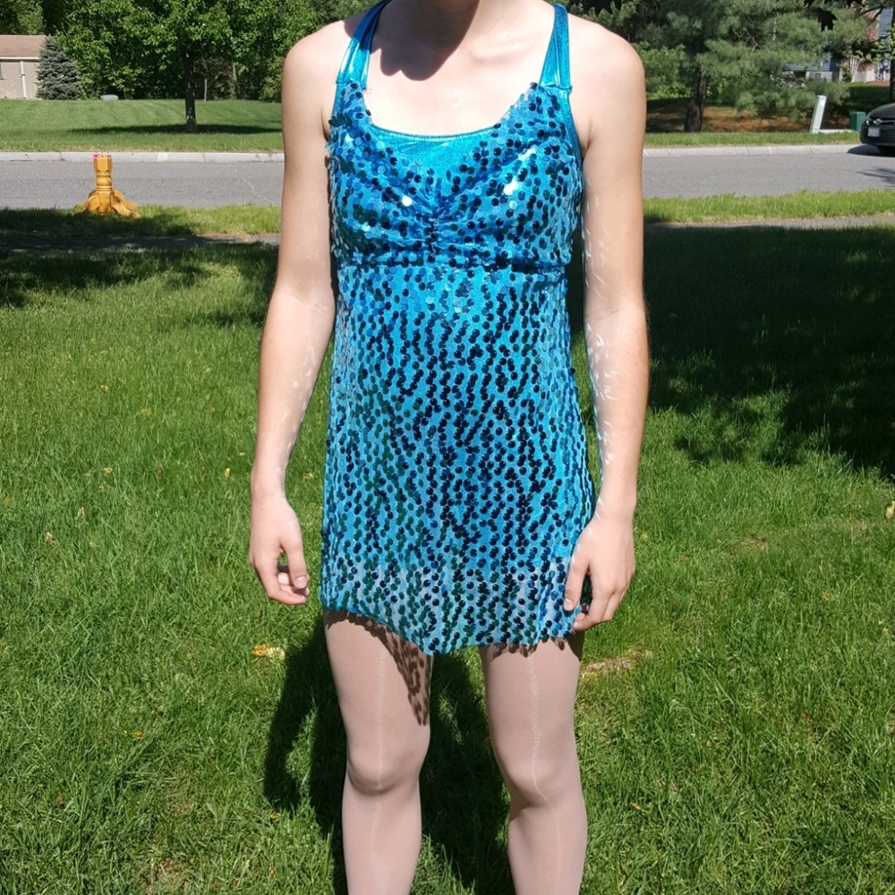 sequenced dance dress with short insert